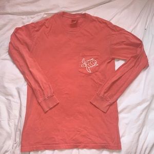 Coral pink long sleeve with turtle